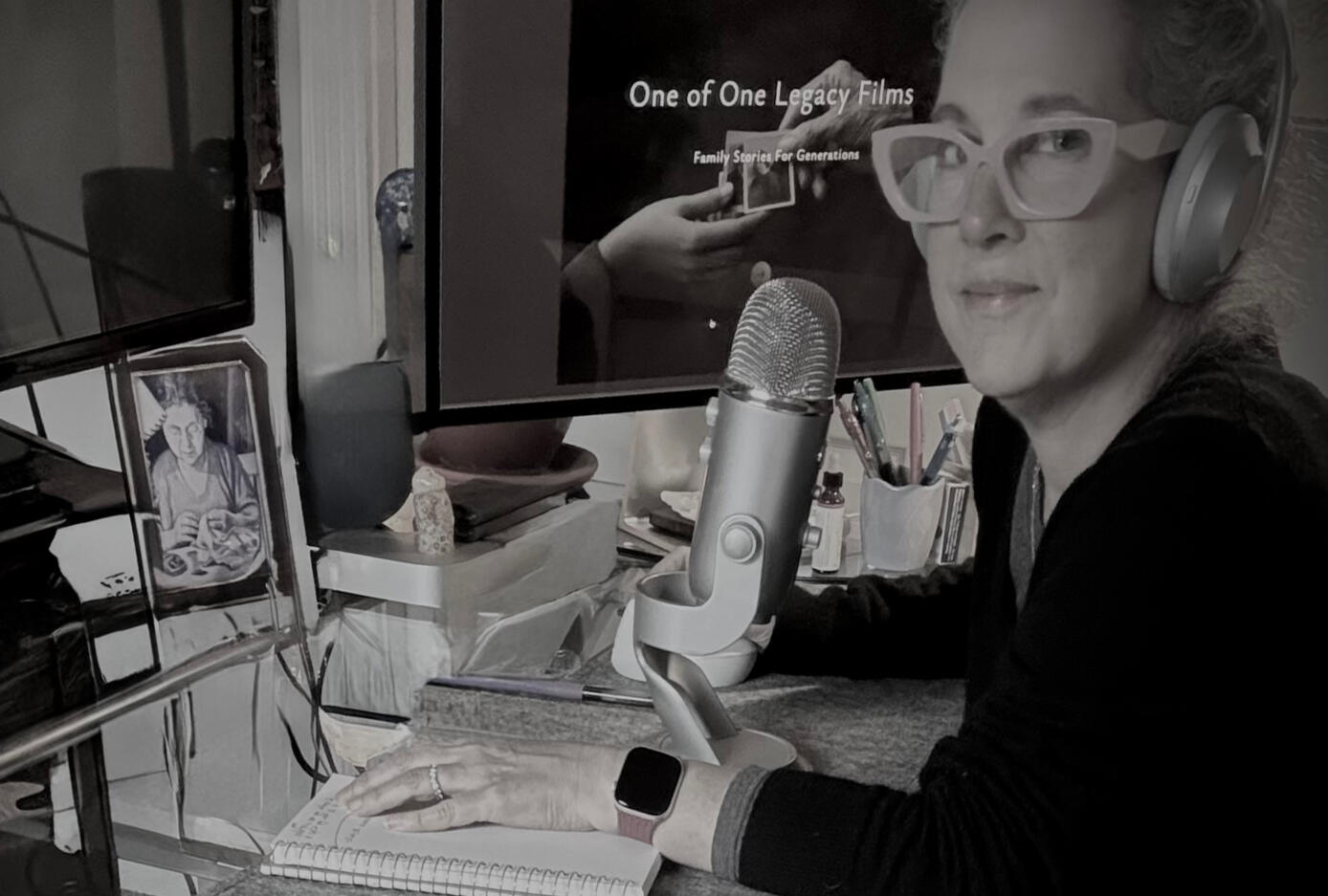 Documentary filmmaker recording and assembling a custom family legacy film.