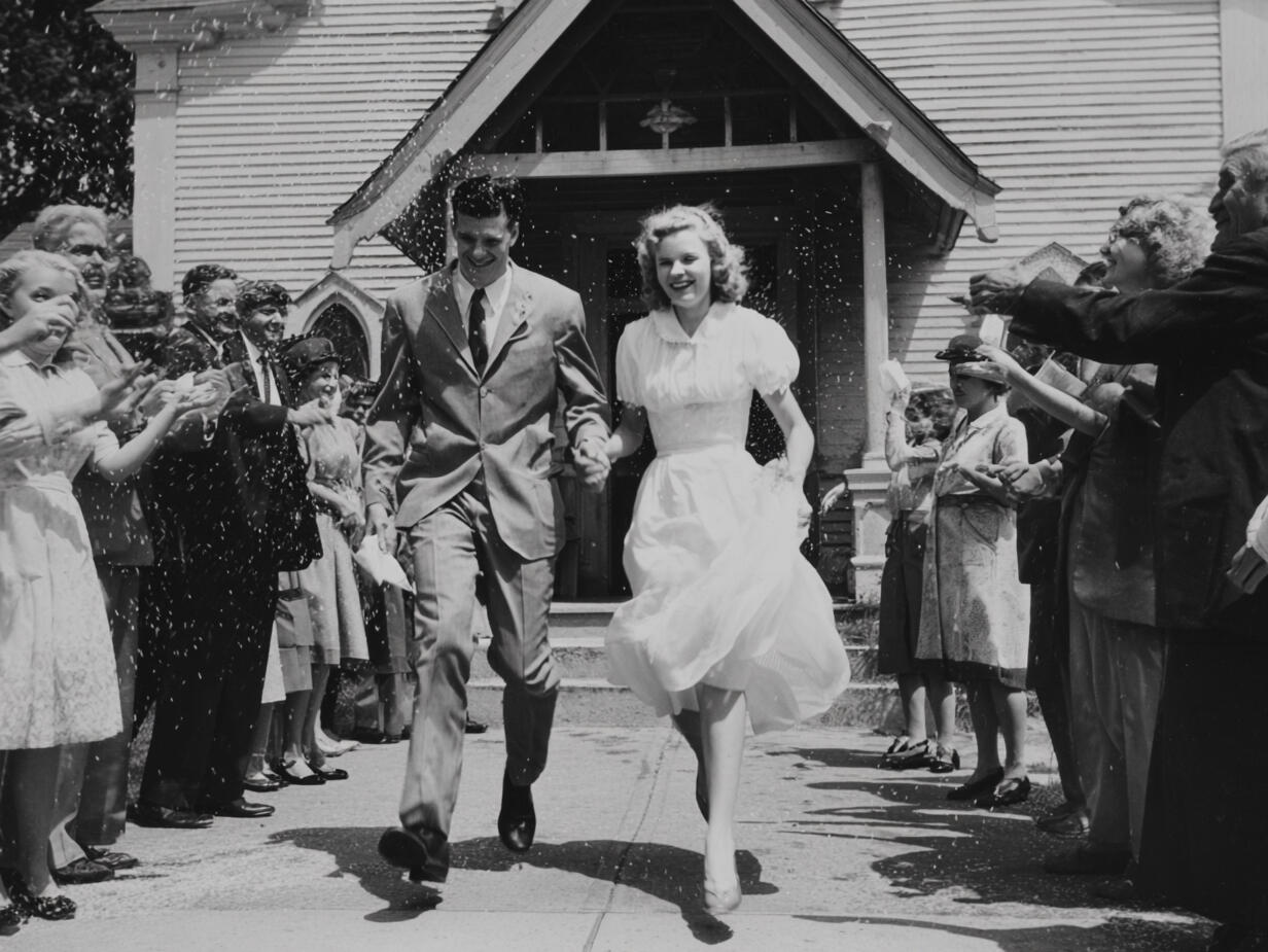 Vintage black-and-white wedding photograph preserved as part of a family legacy record.